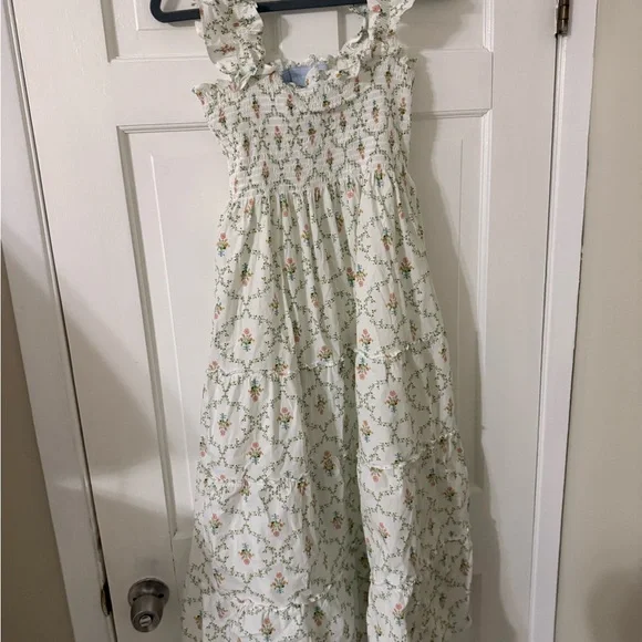 Floral Smocked Hill House Home Ellie Nap Dress with Ruffle Straps - Picture 3 of 3